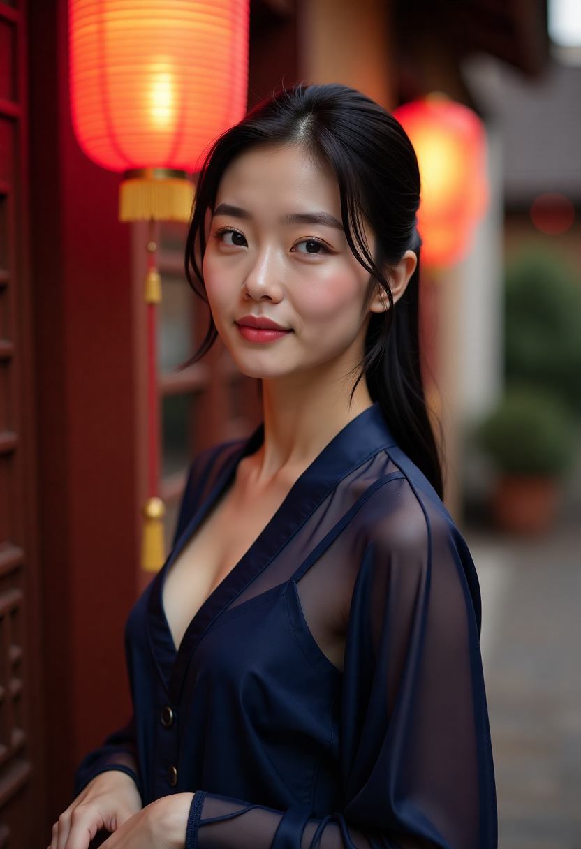 露天观星夜的社区人群